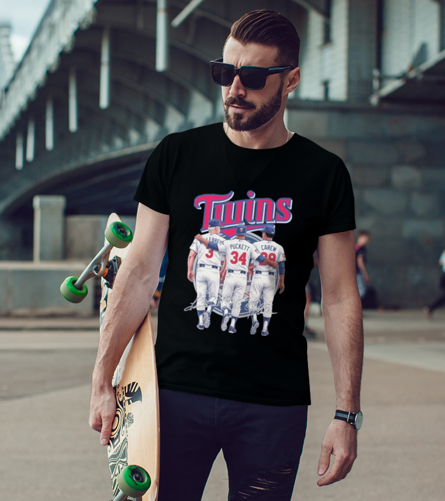 Minnesota Twins Legends Harmon Killebrew Kirby Puckett Rod Carew Classic Baseball T-Shirt