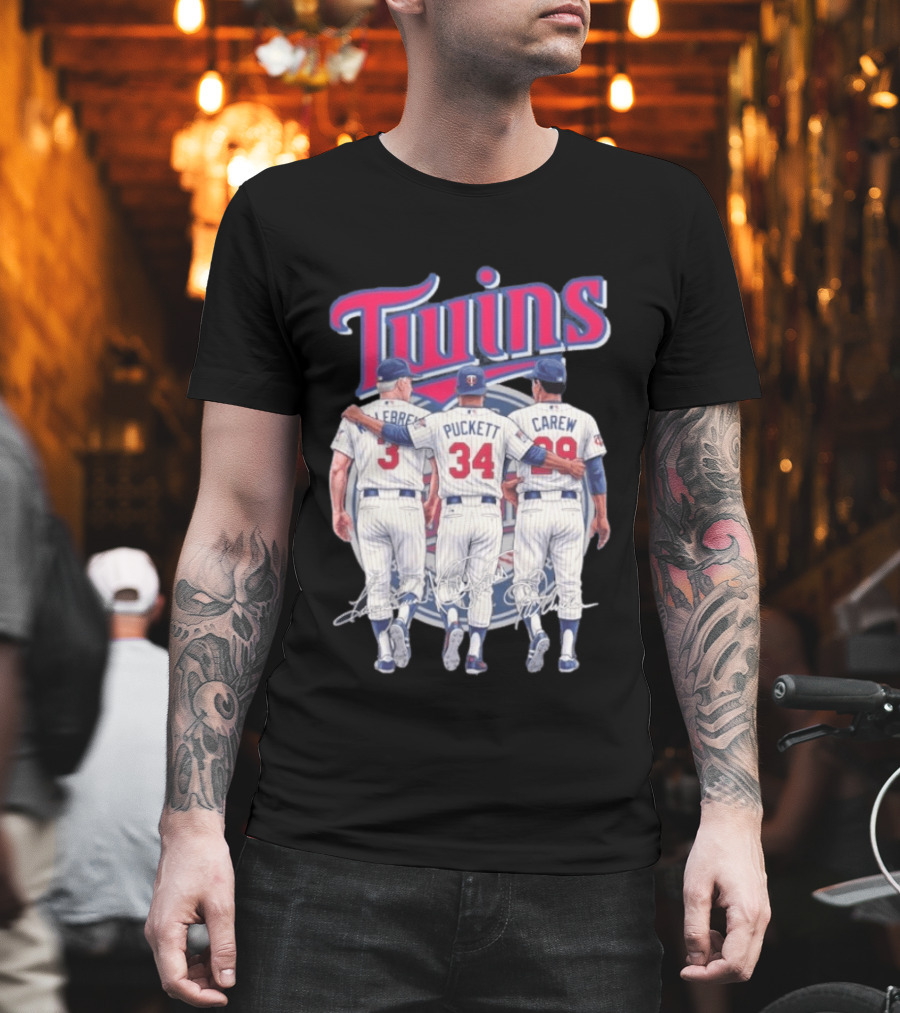 Minnesota Twins Legends Harmon Killebrew Kirby Puckett Rod Carew Classic Baseball T-Shirt