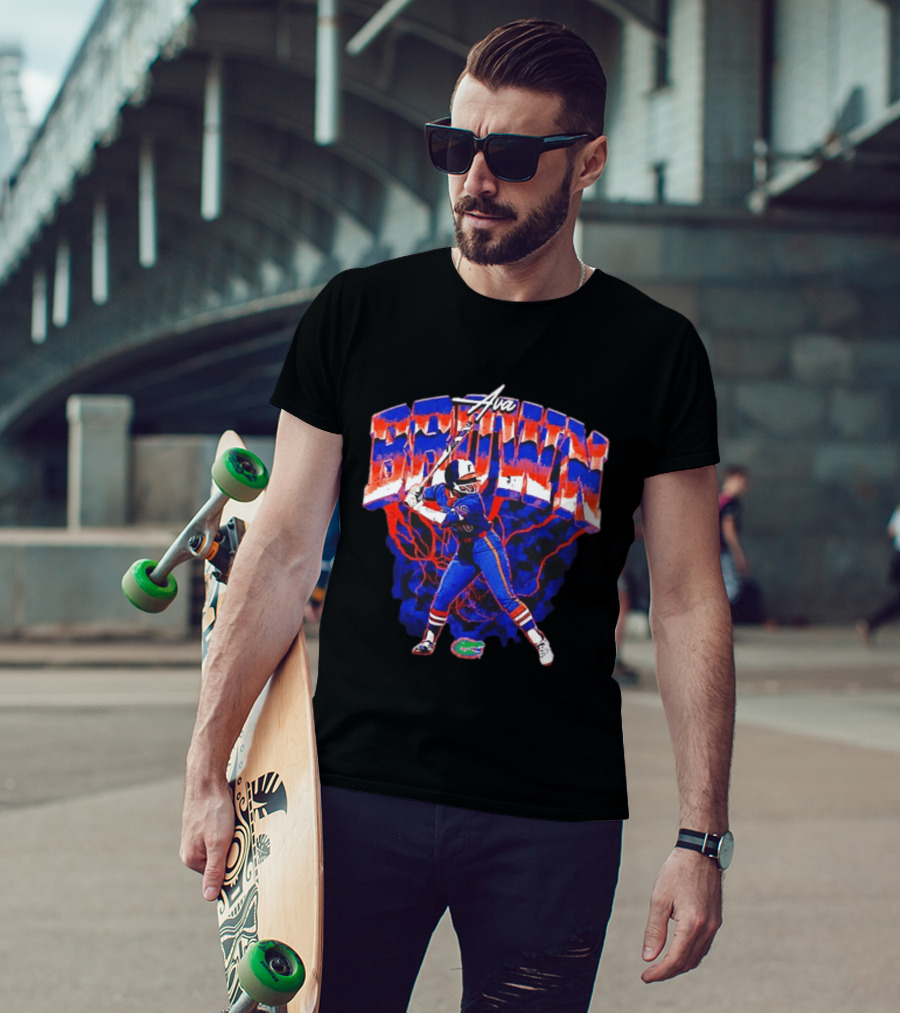 Ava Brown Florida Gators NCAA Softball Player Lightning Blue And Red T-Shirt