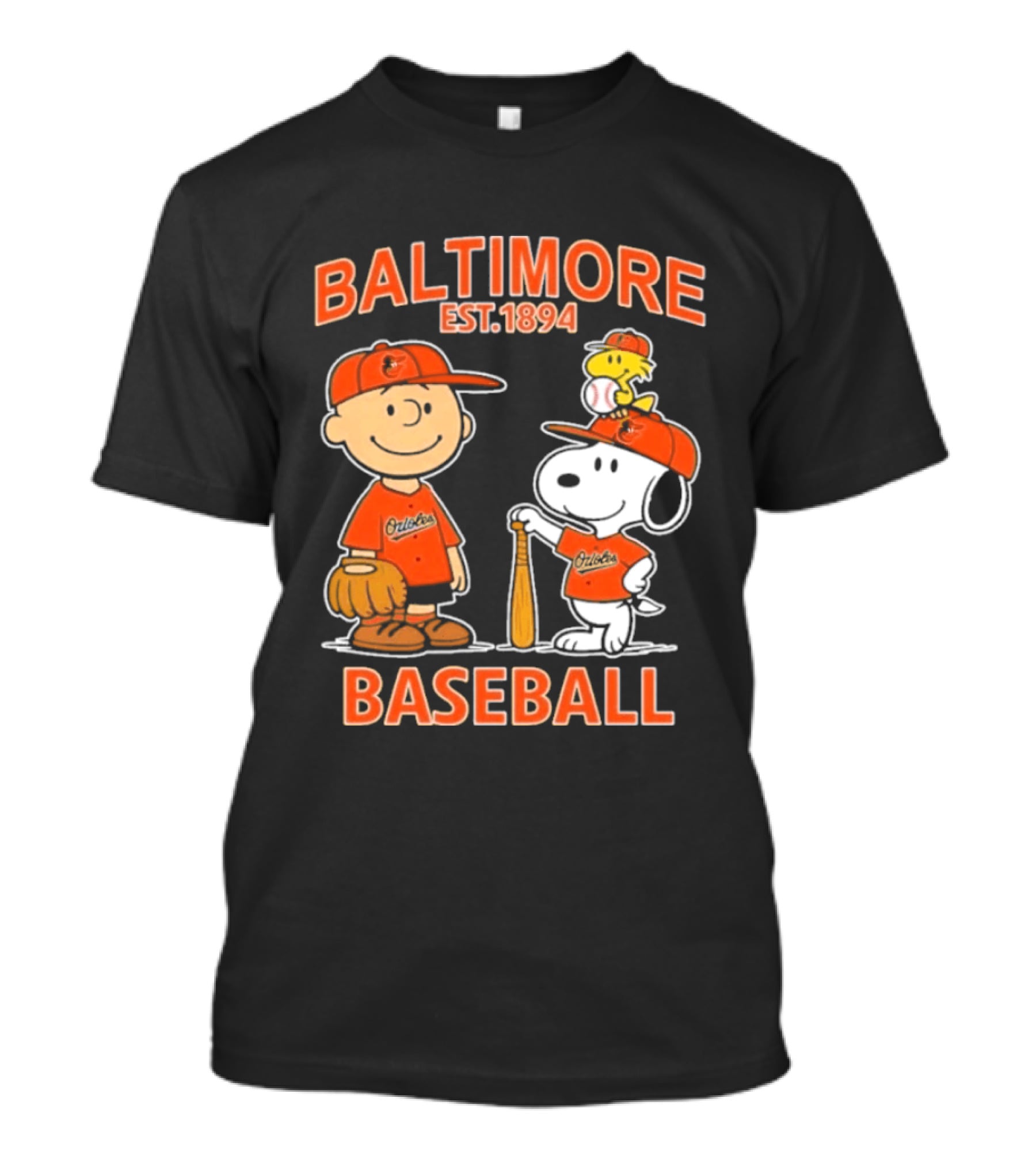 Baltimore Est. 1894 Baseball Snoopy Woodstock Charlie Brown T-Shirt