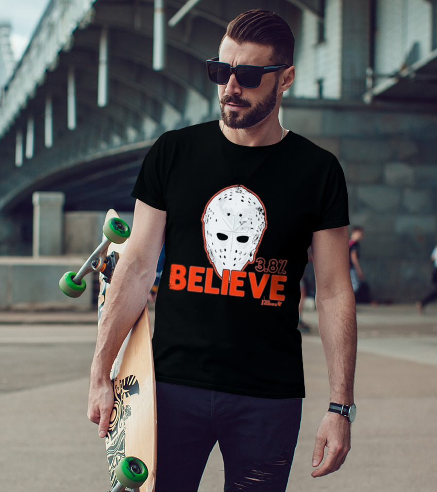 Bernie Parent Believe 33 Mask Philadelphia Hockey Legend T-Shirt