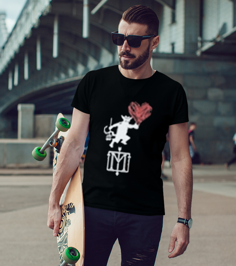 The Menzingers Heart Flame Devil Holding Heart T-Shirt