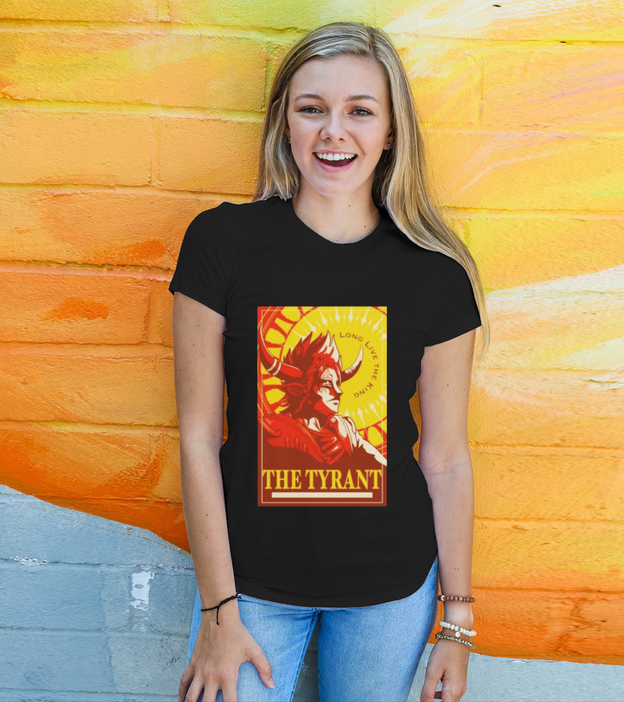 The Tyrant Long Live The King Anime Warrior With Horns Royal Sunburst T-Shirt