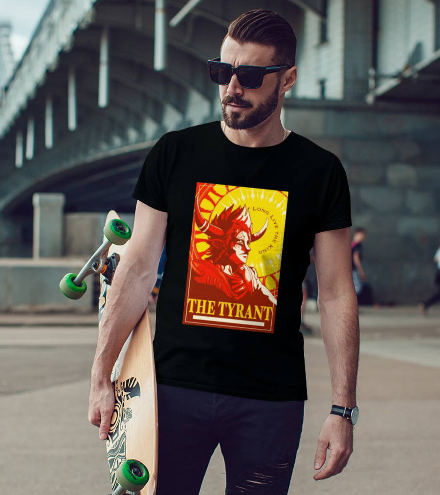The Tyrant Long Live The King Anime Warrior With Horns Royal Sunburst T-Shirt