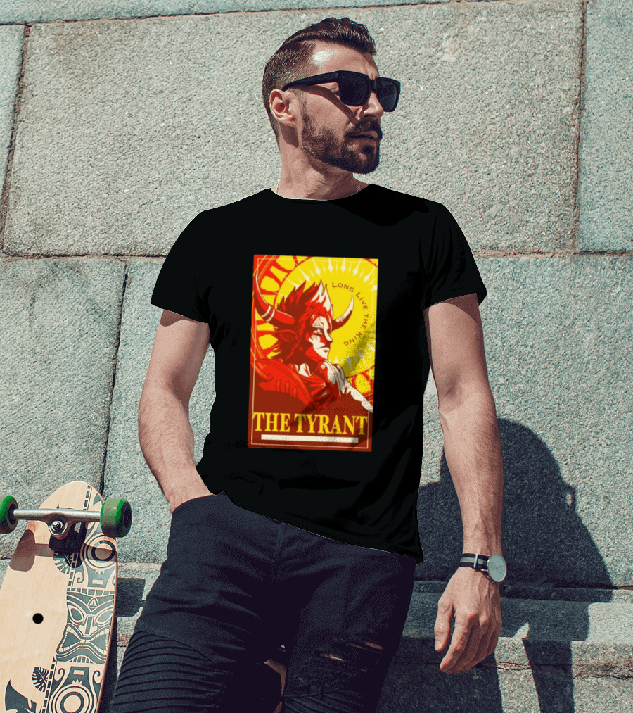 The Tyrant Long Live The King Anime Warrior With Horns Royal Sunburst T-Shirt