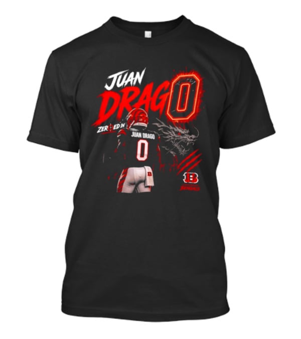 Juan Drago 0 Cincinnati Bengals Dragon Claw Football T-Shirt