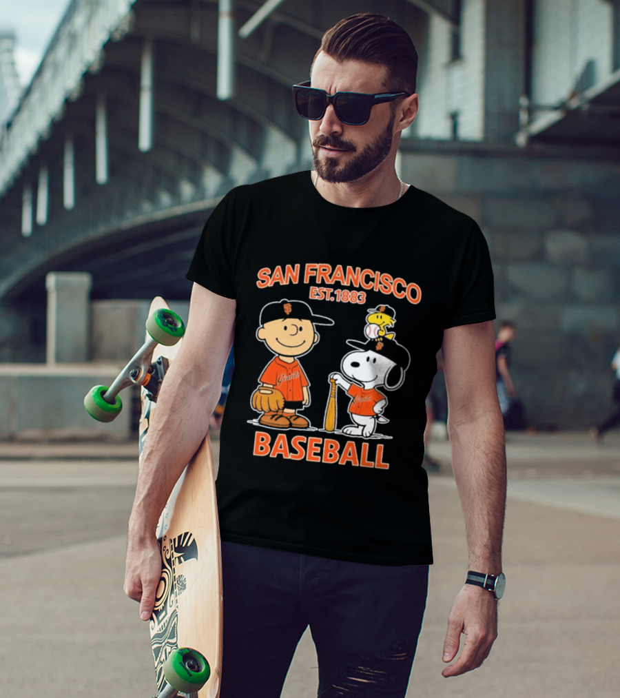 San Francisco Est 1883 Snoopy Baseball Charlie Brown Giants T-Shirt