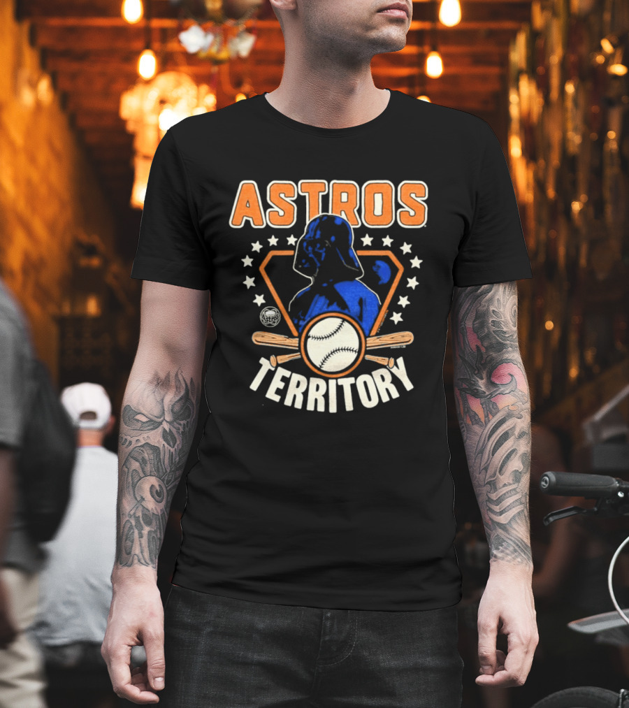 Youth Houston Astros Territory Star Wars Collaboration with Baseball and Darth Vader T-Shirt