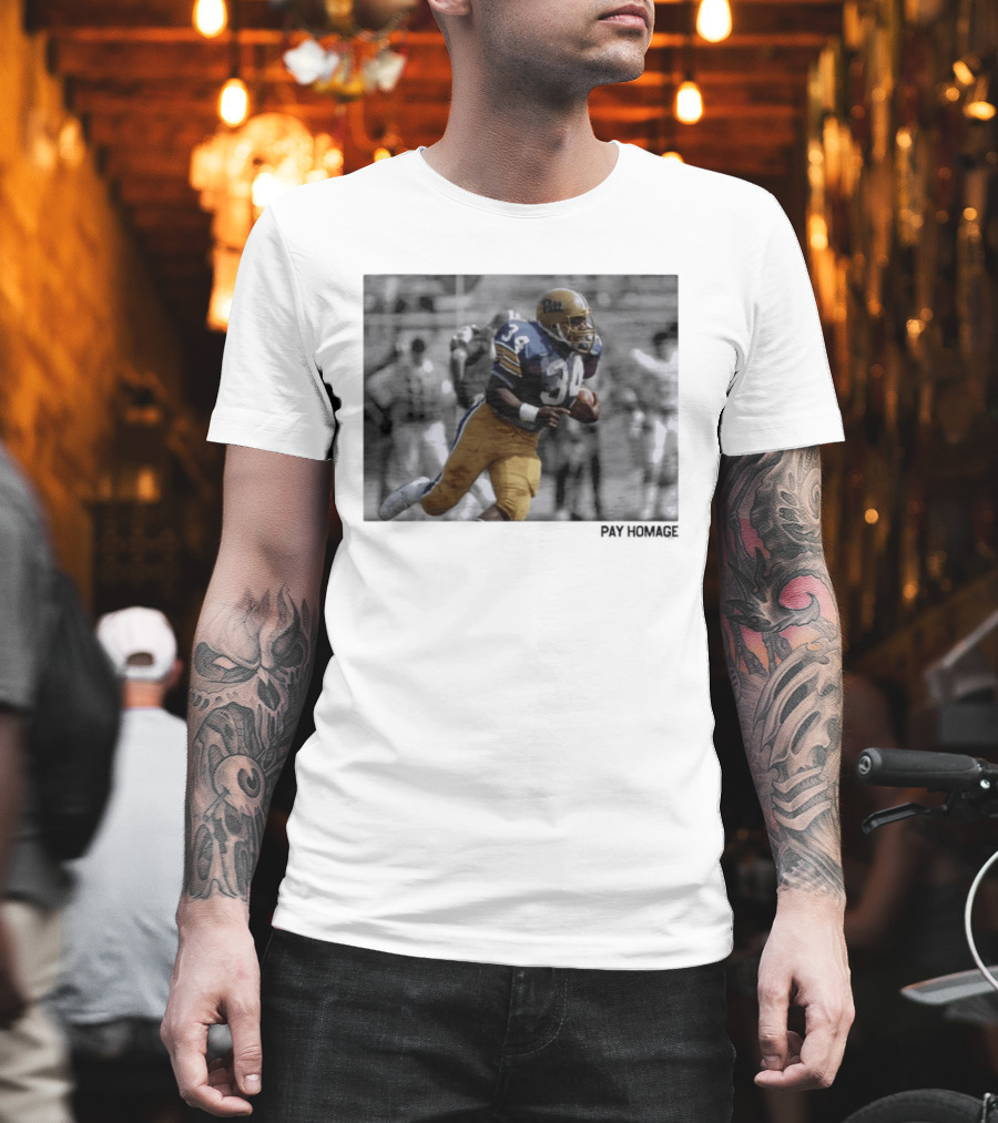 Pitt Panthers Craig Ironhead Heyward Pay Homage Sports Legend 34 T-Shirt