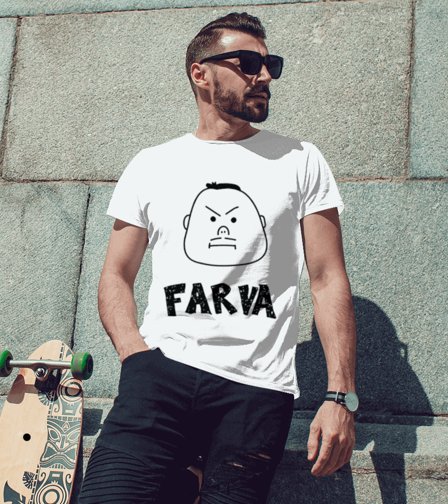 Farva Cartoon Big Head Bachelor Party Drawing T-Shirt