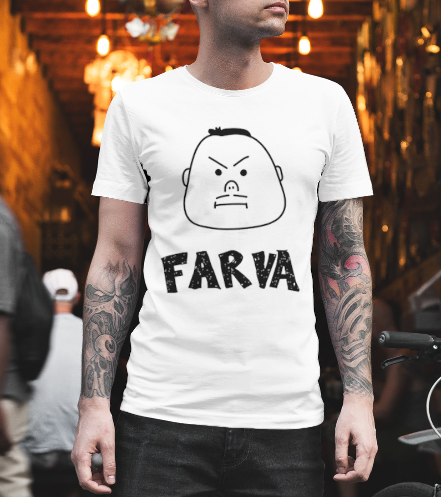 Farva Cartoon Big Head Bachelor Party Drawing T-Shirt