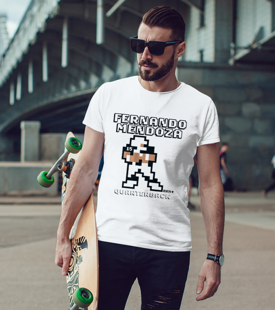 Fernando Mendoza 8 Bit Quarterback Pixels 15 T-Shirt