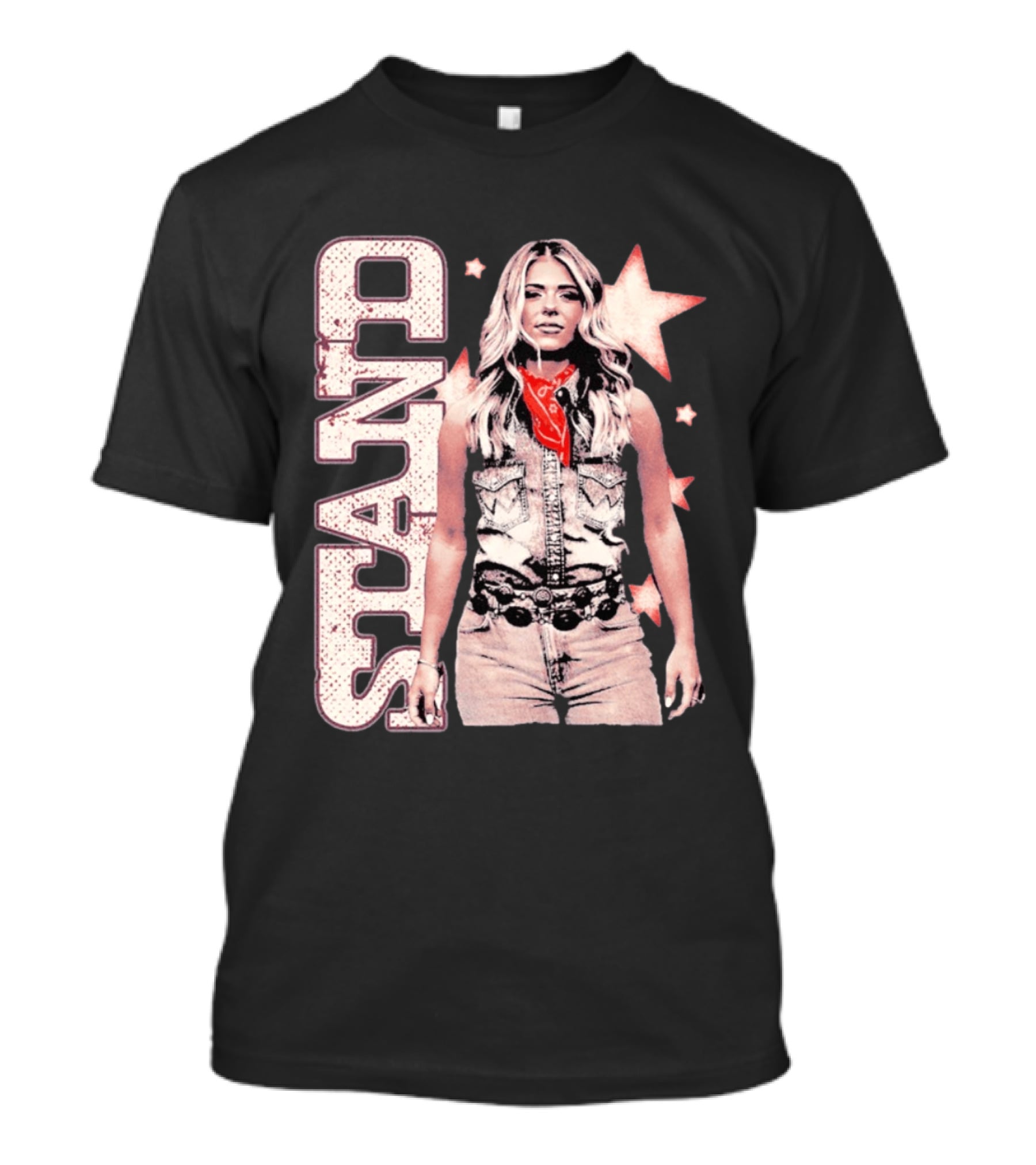 Anne Wilson Stand Stars Vintage Denim Vest And Red Bandana T-Shirt