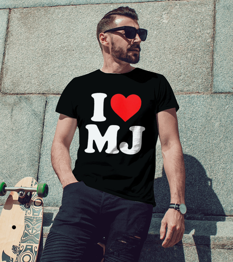I Love MJ Red Heart T-Shirt