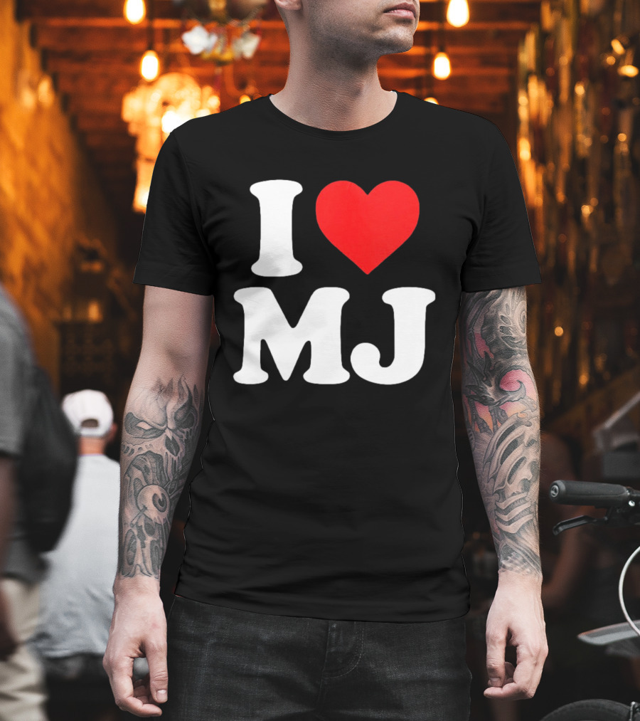I Love MJ Red Heart T-Shirt