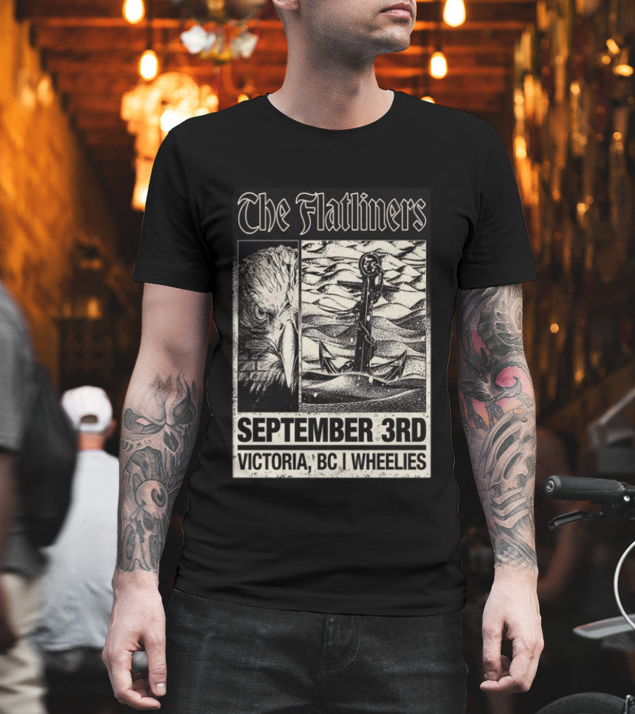 The Flatliners September 3rd Victoria BC Wheelies Eagle Anchor T-Shirt