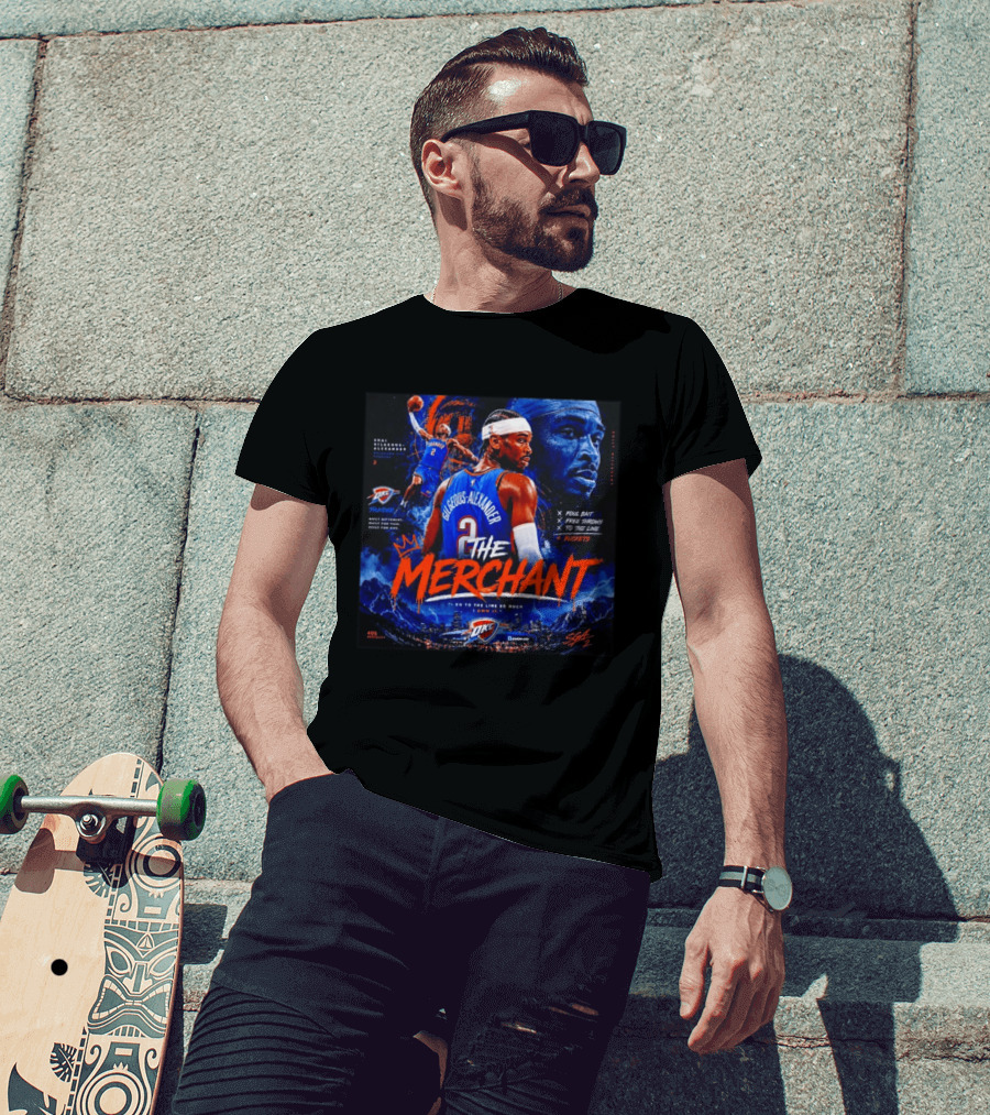 Shai Gilgeous Alexander The Merchant Oklahoma City Thunder Buckets Collage T-Shirt