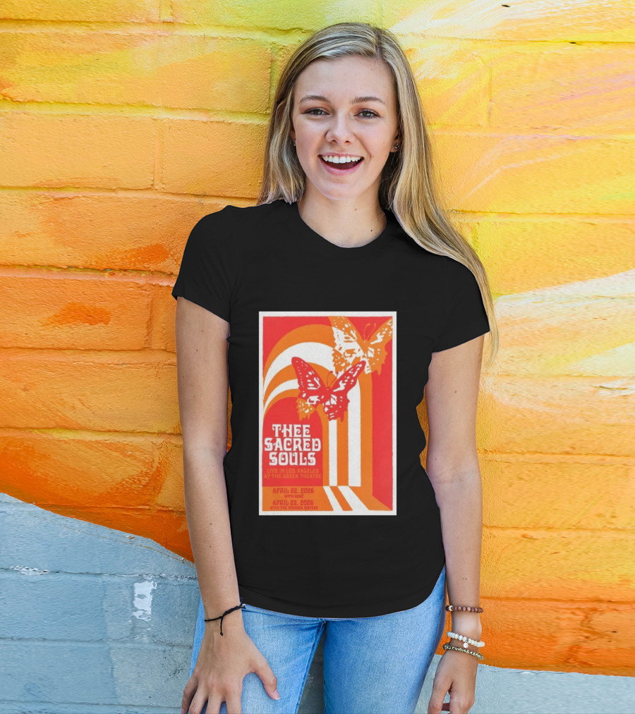 Thee Sacred Souls Live In Los Angeles At The Greek Theatre April 22 23 2026 With Rioghan Womack Sisters T-Shirt
