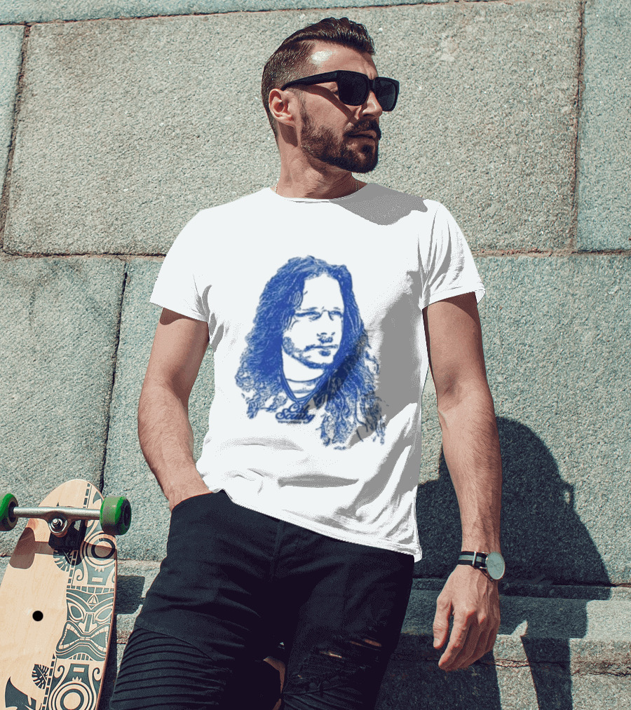 Cal Scruby Tdyk Blue Long Hair T-Shirt