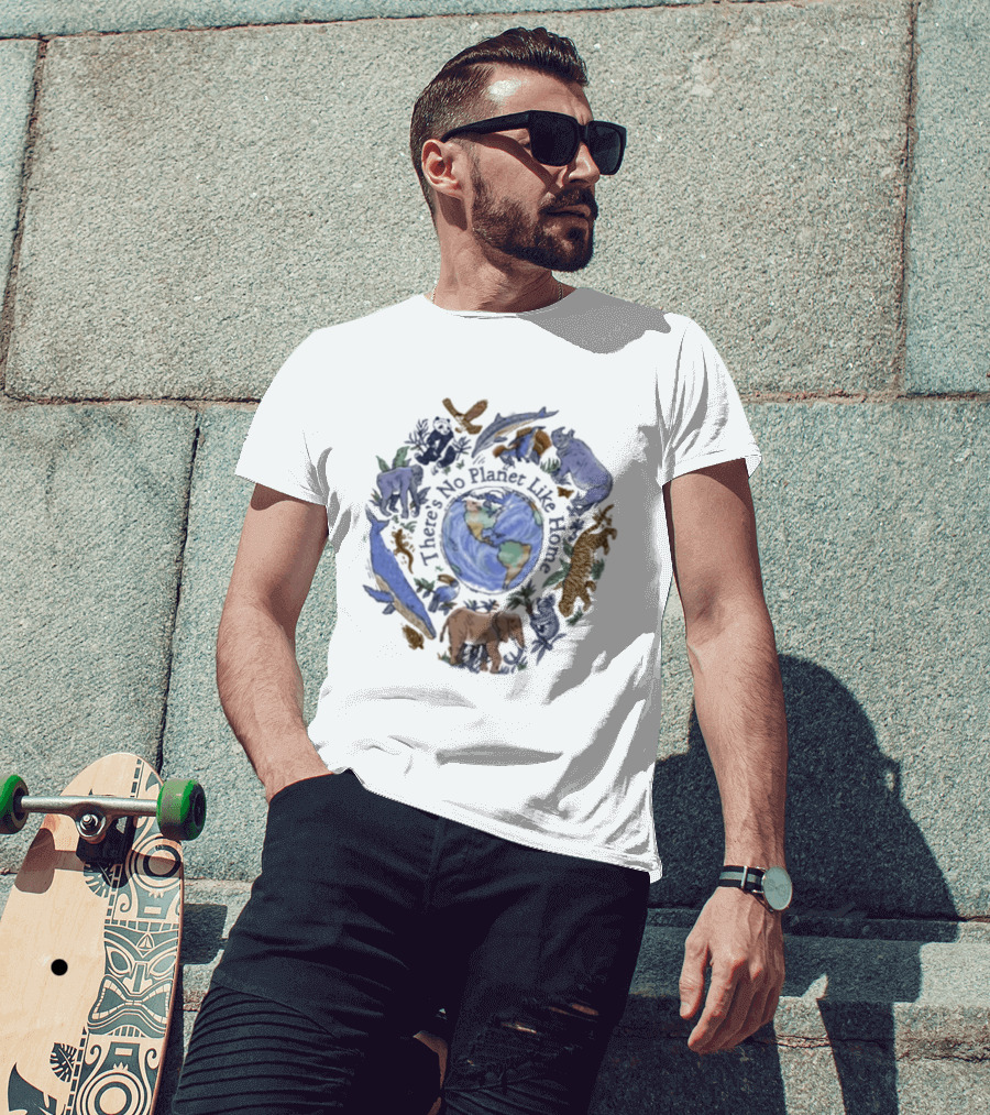 There's No Planet Like Home Earth And Wildlife Conservation T-Shirt