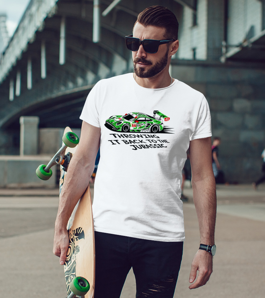 Throwing It Back To The Jurassic Racing Car Fun T-Shirt