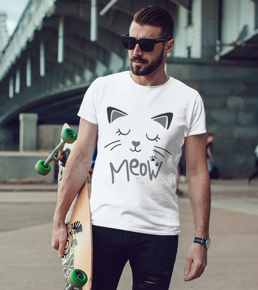 The Boys Starlight Meow Cat Face With Ears And Whiskers T-Shirt