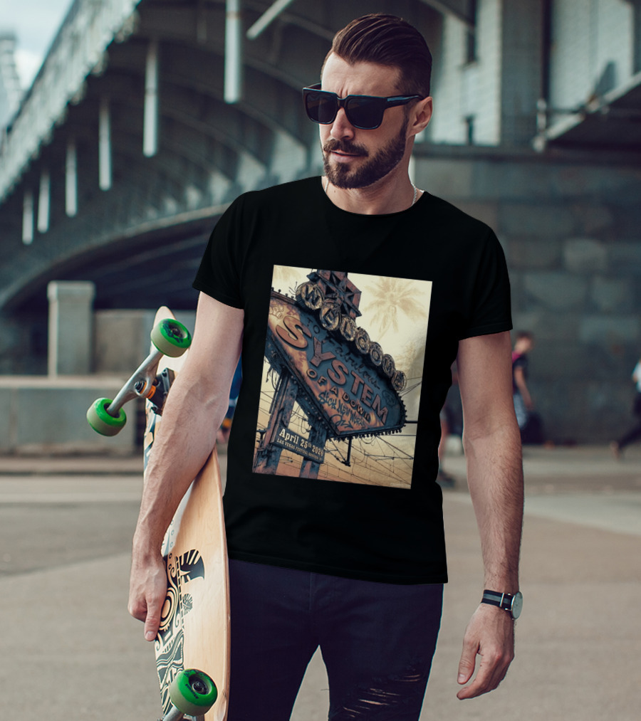 System Of A Down Sick New World April 25 2026 Las Vegas Festival Ground Sign T-Shirt