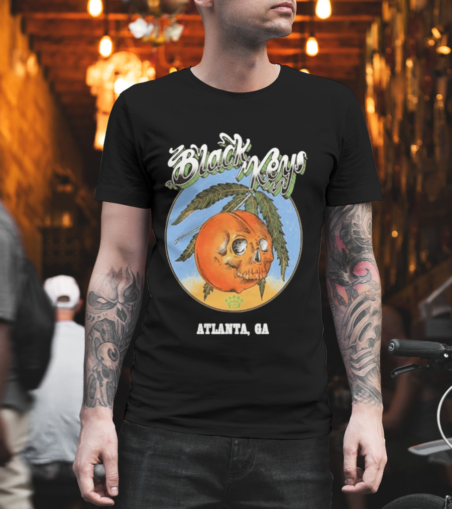 Black Keys Atlanta GA Skull Orange T-Shirt
