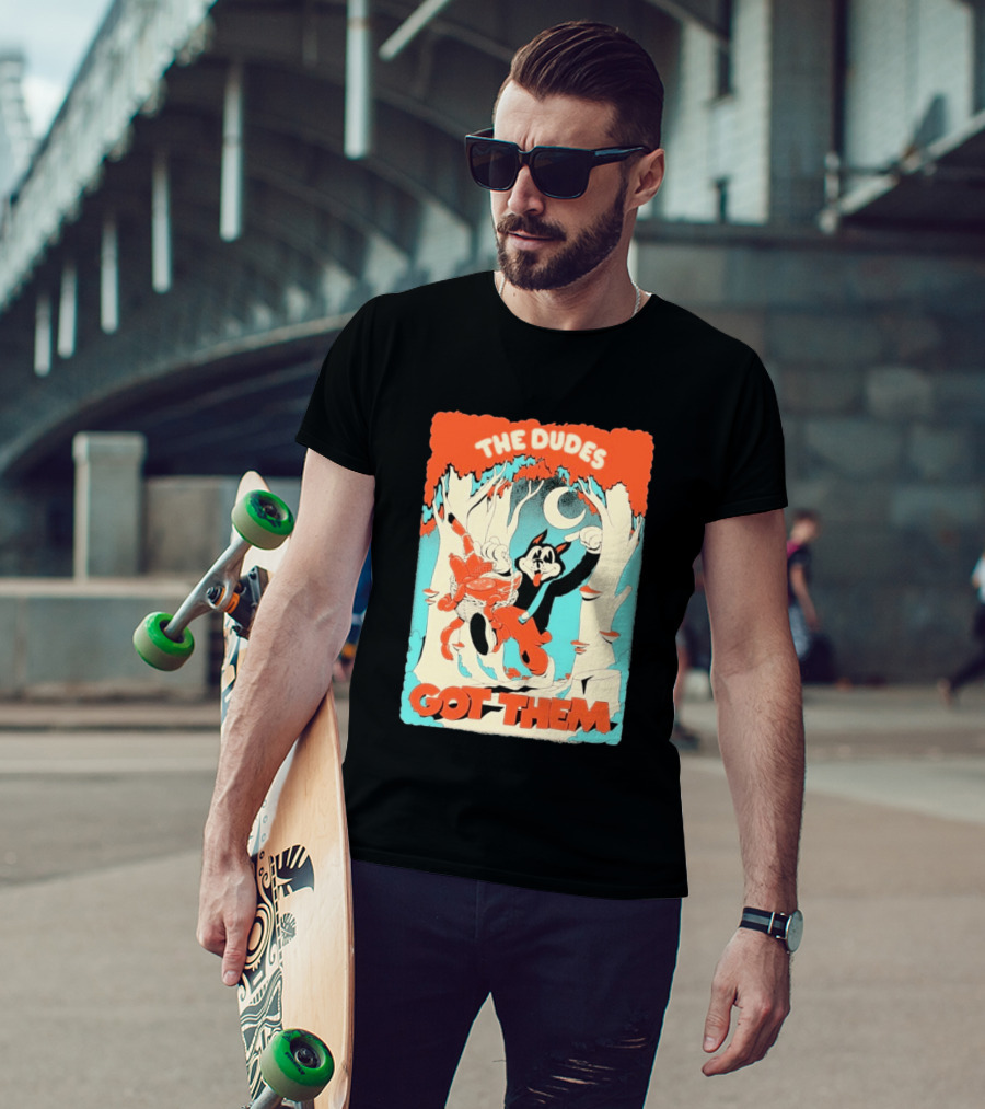 The Dudes Got Them Big Black Wolf In Forest Adventure T-Shirt