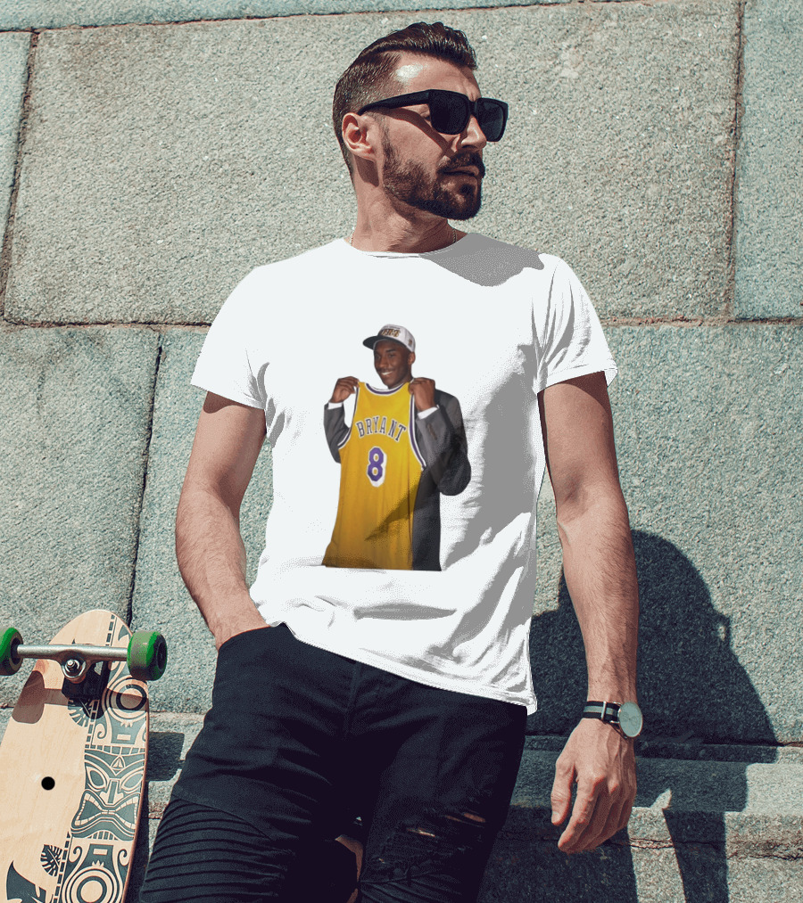 Bryant 8 Lakers Jersey Iconic Kobe Image T-Shirt