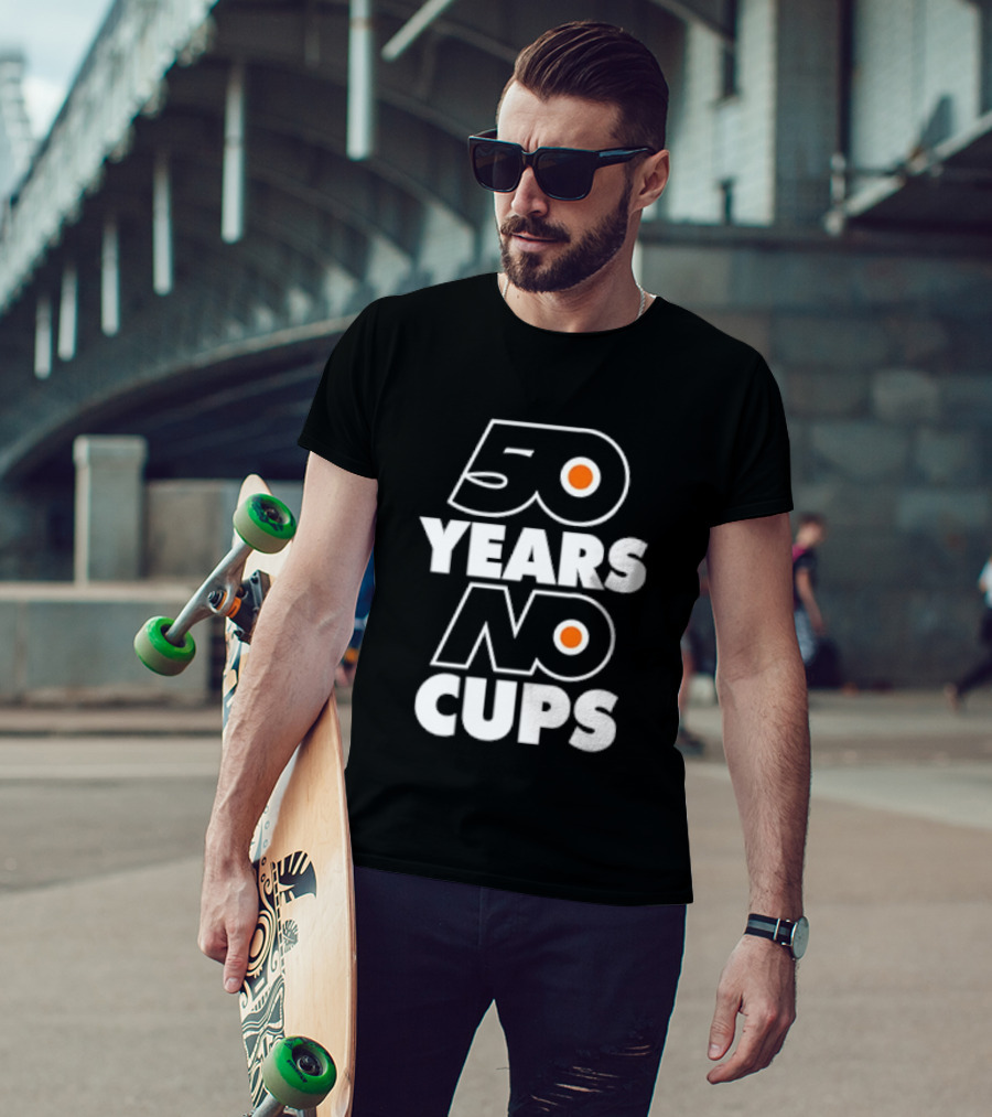 Philadelphia Flyers 50 Years No Cups Anniversary Satire T-Shirt