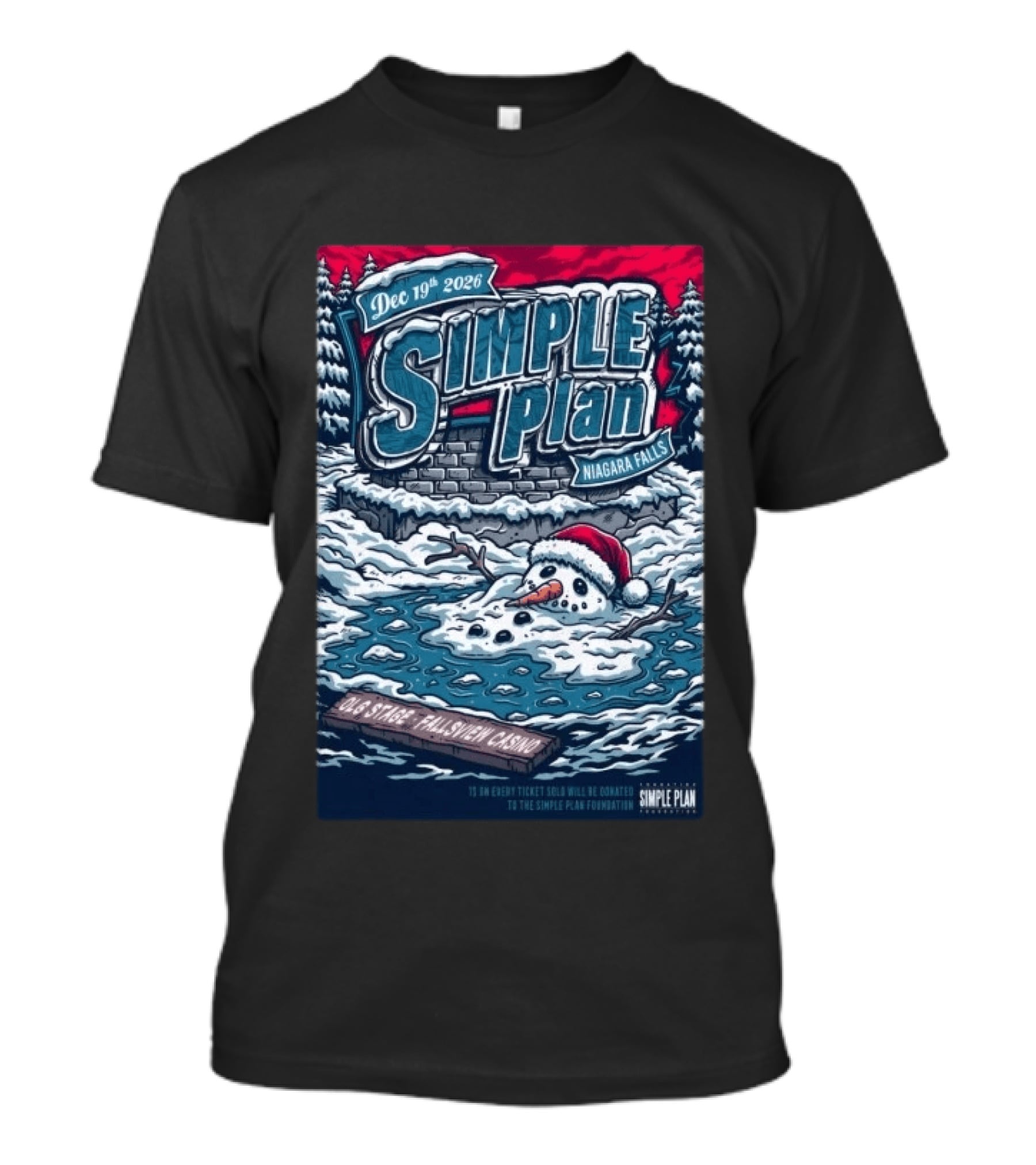 Dec 19 2026 Simple Plan Niagara Falls Frosted Holiday Show T-Shirt