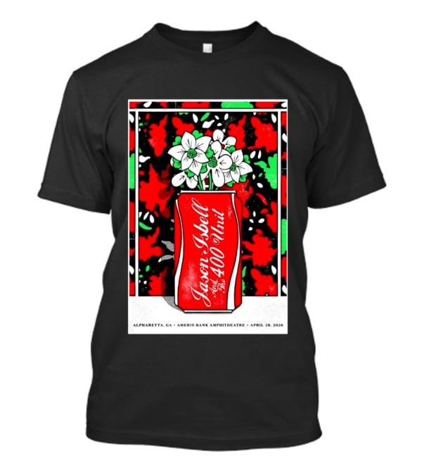 Jason Isbell And The 400 Unit Alpharetta GA Ameris Bank Amphitheatre April 28 2026 Floral Can T-Shirt
