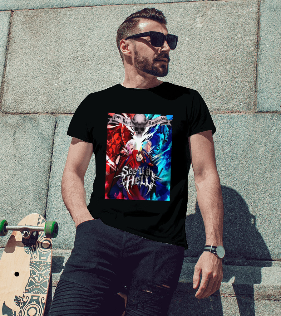 Papa Roach Hanumankind Devil May Cry Season 2 See U In Hell Song T-Shirt