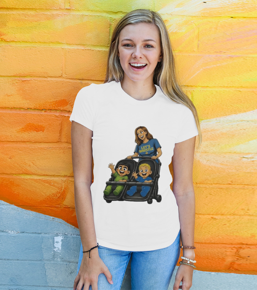 Pro Wrestling Tees Let's Wrestle Mother Lareesa Double Stroller Kids T-Shirt