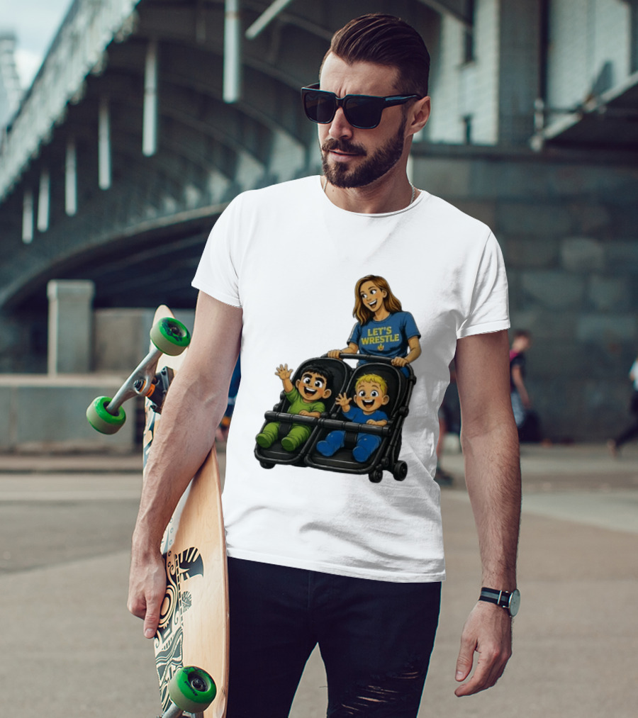 Pro Wrestling Tees Let's Wrestle Mother Lareesa Double Stroller Kids T-Shirt