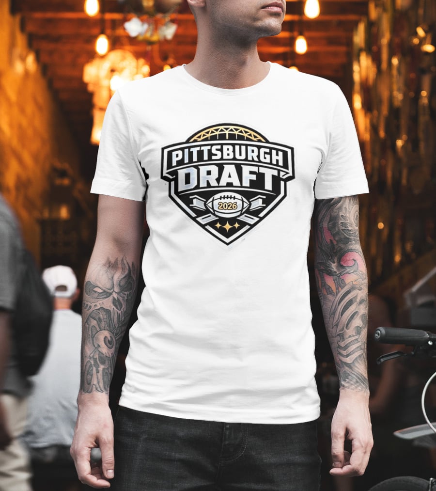 Pittsburgh Steelers Football 2026 Draft Brushed Metal T-Shirt