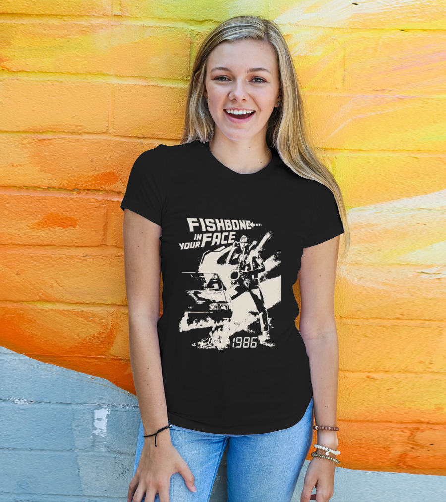 Fishbone In Your Face Band Tour 1986 Vintage Aesthetic T-Shirt