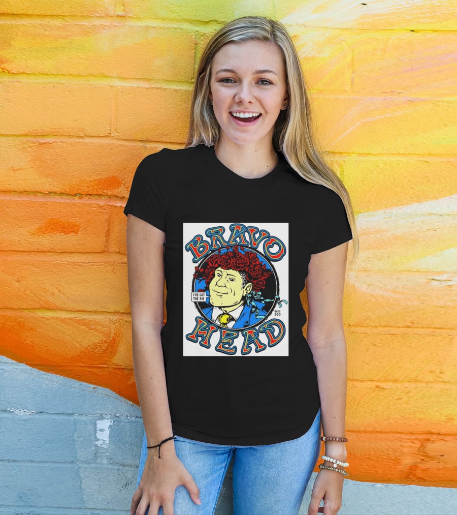Bravo Head Boss Dog I've Got The 411 Roses T-Shirt