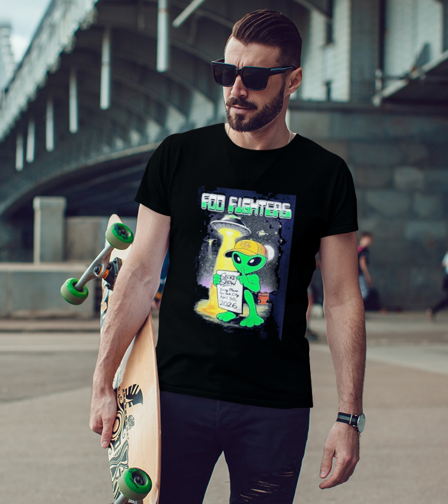 Foo Fighters Secret Show UFO Alien Theme NYC Irving Plaza April 30 2026 T-Shirt