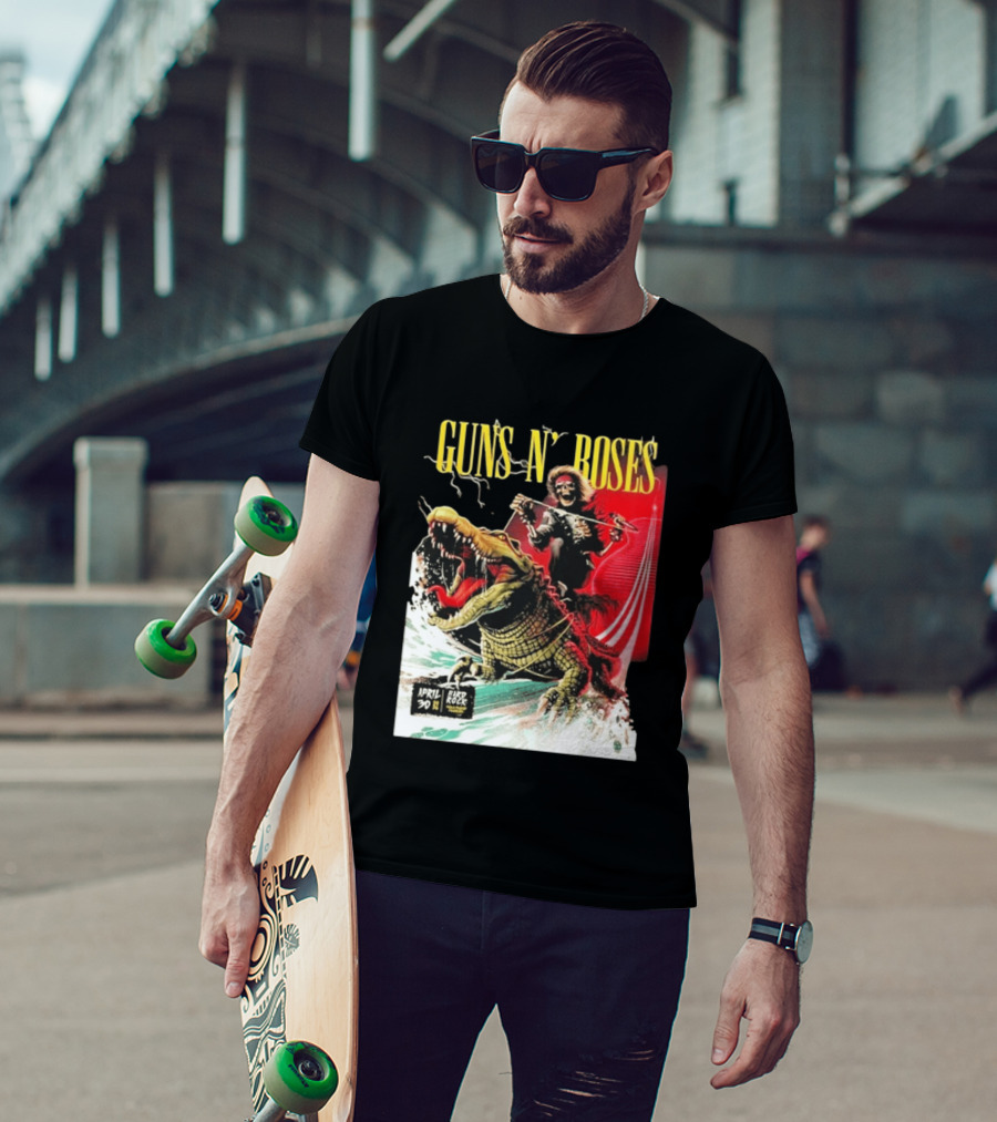 Guns N' Roses F1 Miami Grand Prix Florida 2026 Skeleton Rides Crocodile Hard Rock Live April 30 T-Shirt