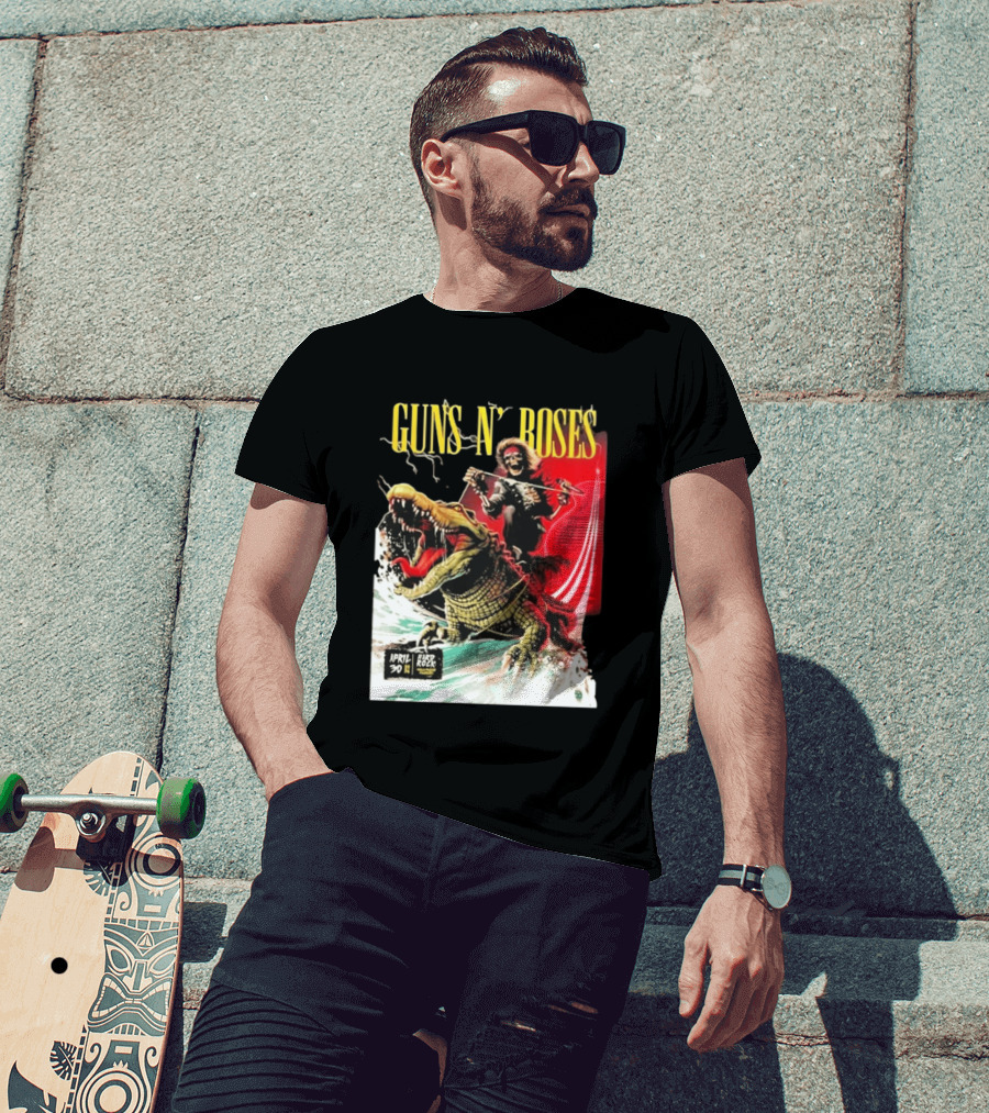 Guns N' Roses F1 Miami Grand Prix Florida 2026 Skeleton Rides Crocodile Hard Rock Live April 30 T-Shirt