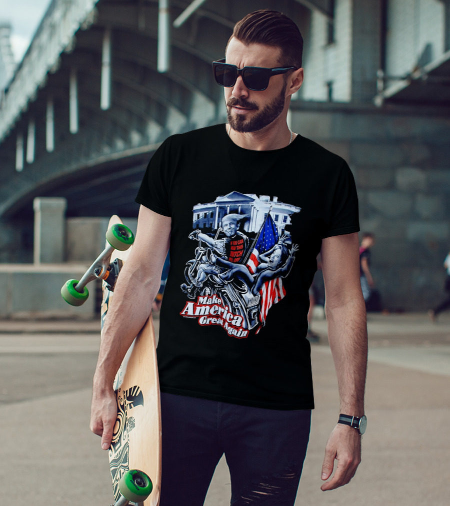 Make America Great Again Trump Motorcycle White House Flag T-Shirt