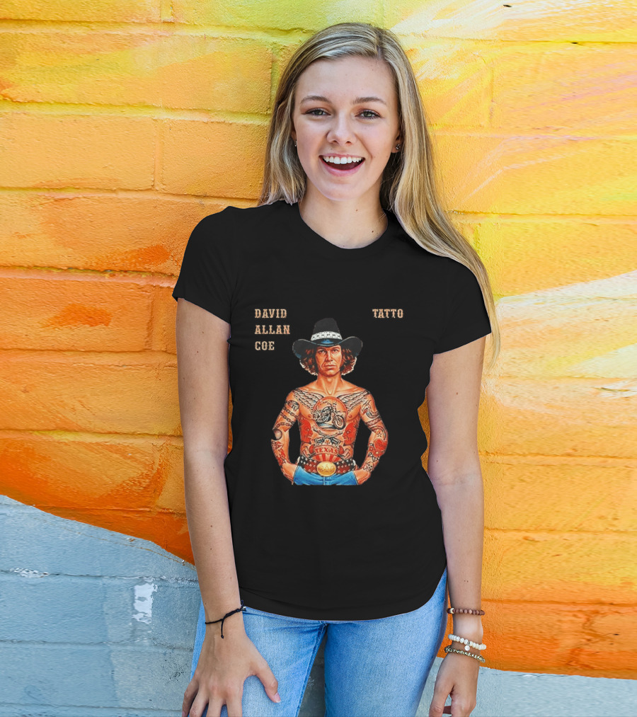 David Allan Coe Tattoo Texas Country Music Cowboy Hat T-Shirt