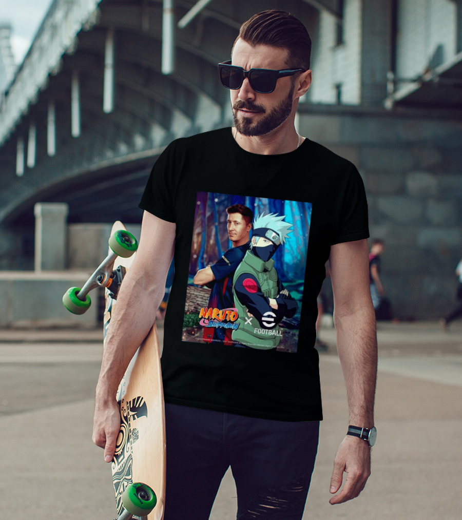 Naruto Shippuden X EFootball Featuring Robert Lewandowski And Kakashi 2026 T-Shirt