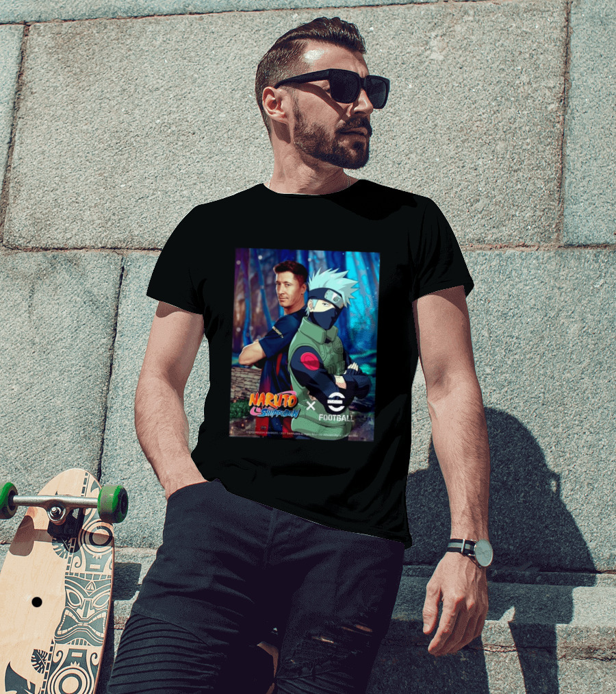 Naruto Shippuden X EFootball Featuring Robert Lewandowski And Kakashi 2026 T-Shirt