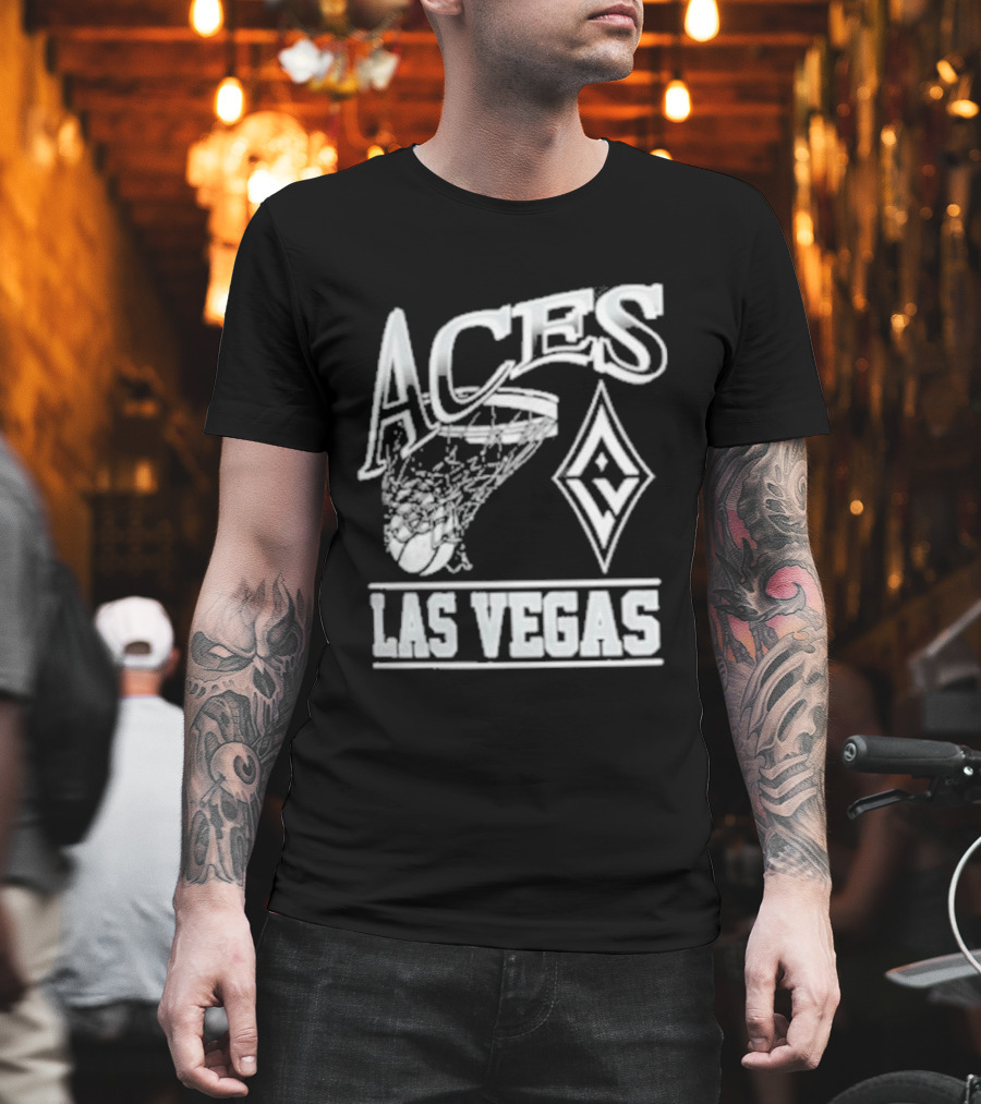 Las Vegas Aces Basketball Net And Diamond T-Shirt