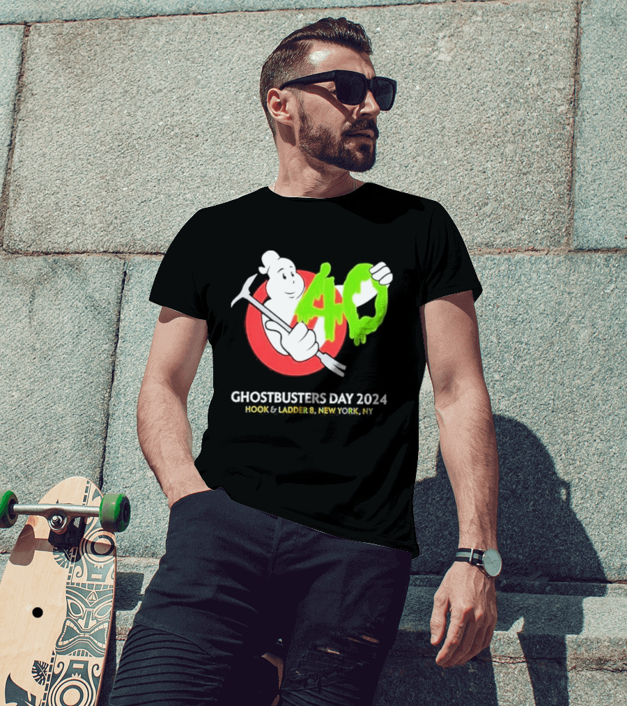 Ghostbusters Day 2024 40th Anniversary Hook Ladder 8 New York NY T-Shirt