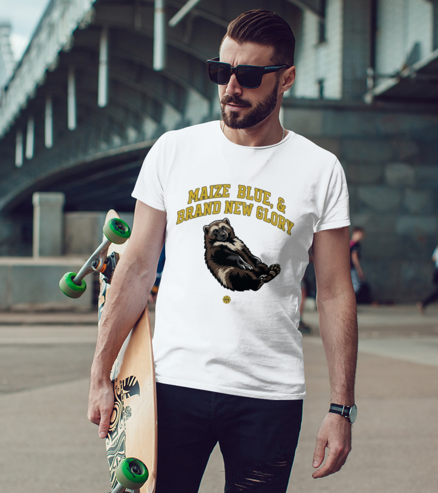 Maize Blue And Brand New Glory Wolverine Basketball T-Shirt