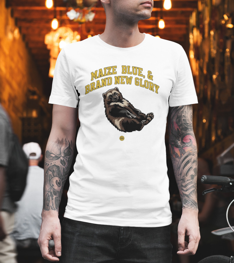 Maize Blue And Brand New Glory Wolverine Basketball T-Shirt